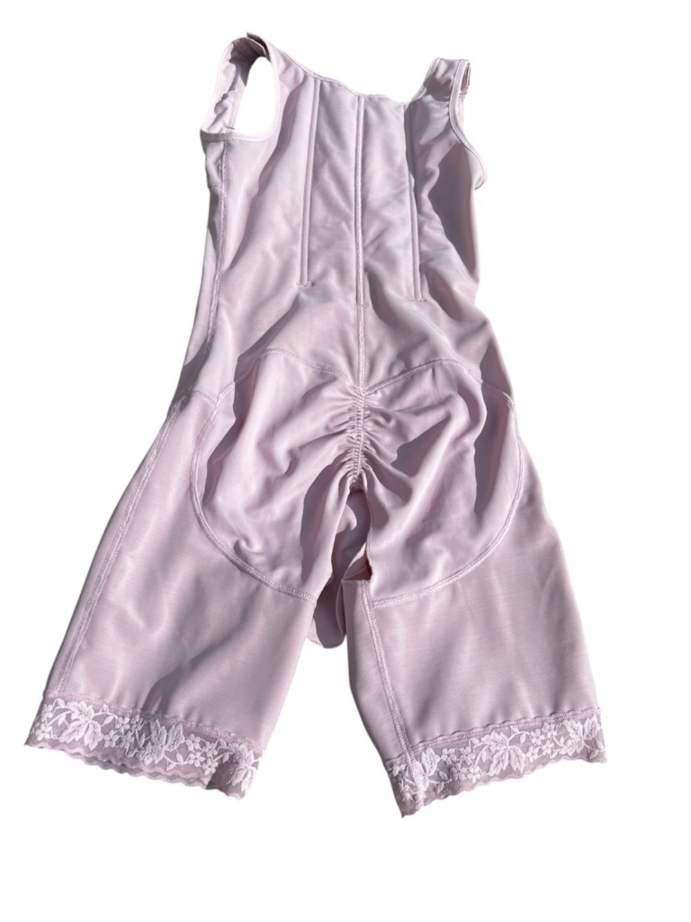 Light Pink Full-Body Shapewear Bodysuit with Front Hook Closure Size XS - Picture 2 of 6